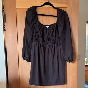 Gianni Bini Long Sleeve Sweetheart Neckline Dress in brown